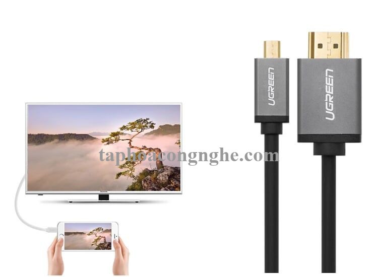 Ugreen 10143 3M màu Đen Cáp chuyển đổi Micro HDMI sang HDMI thuần đồng cao cấp HD109 30010143